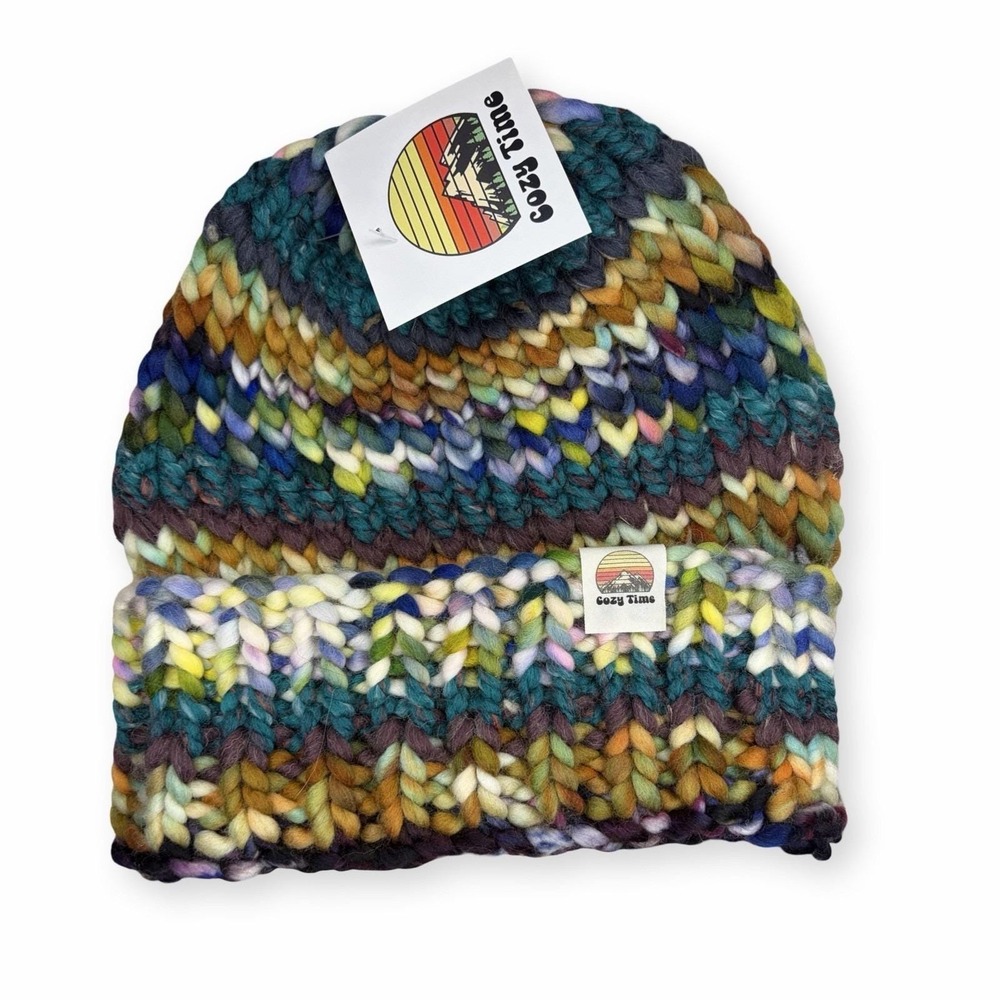 Retro 70s Inspired Handmade OOAK Hand Dyed Merino Grandma Core Cozy - Picture 2 of 4